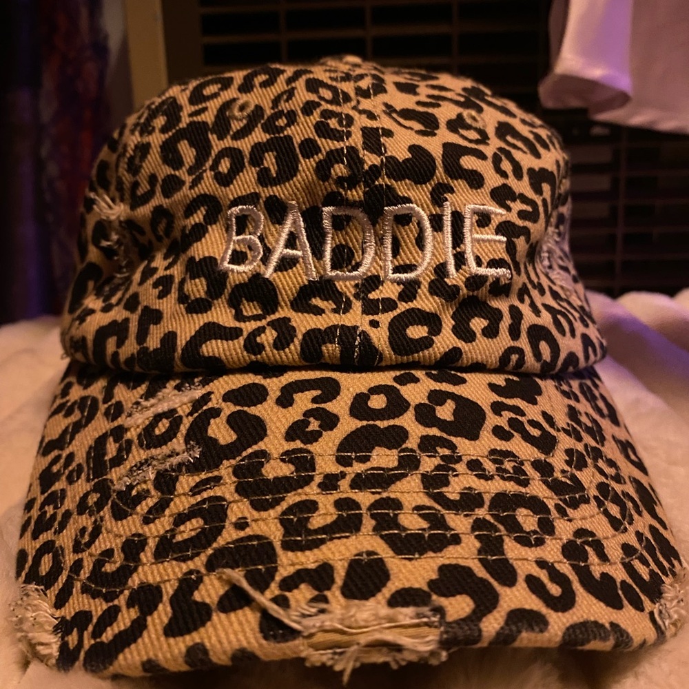Leopard Print 'BADDIE' Cap